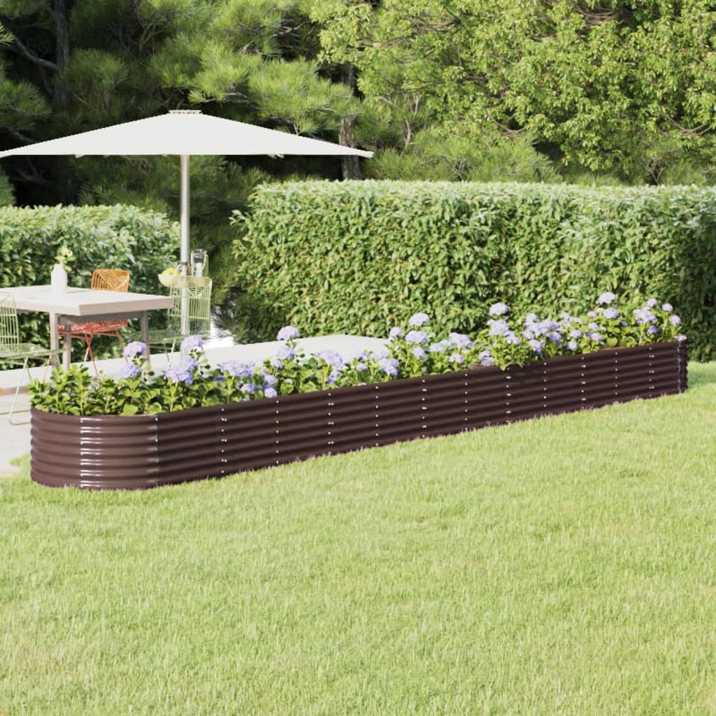 Hochbeet Pulverbeschichteter Stahl 512x80x36 cm Braun Hochbeet Pulverbeschichteter Stahl 512x80x36 cm Braun
