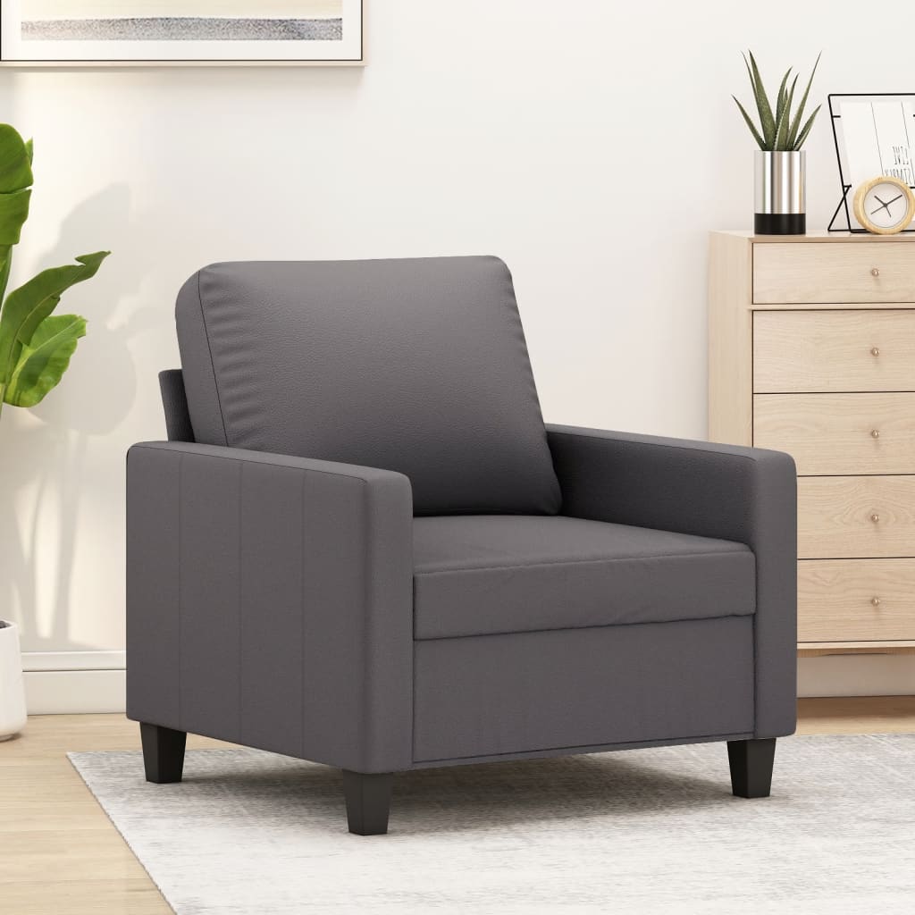 Sessel Grau 60 cm Kunstleder Sessel Grau 60 cm Kunstleder