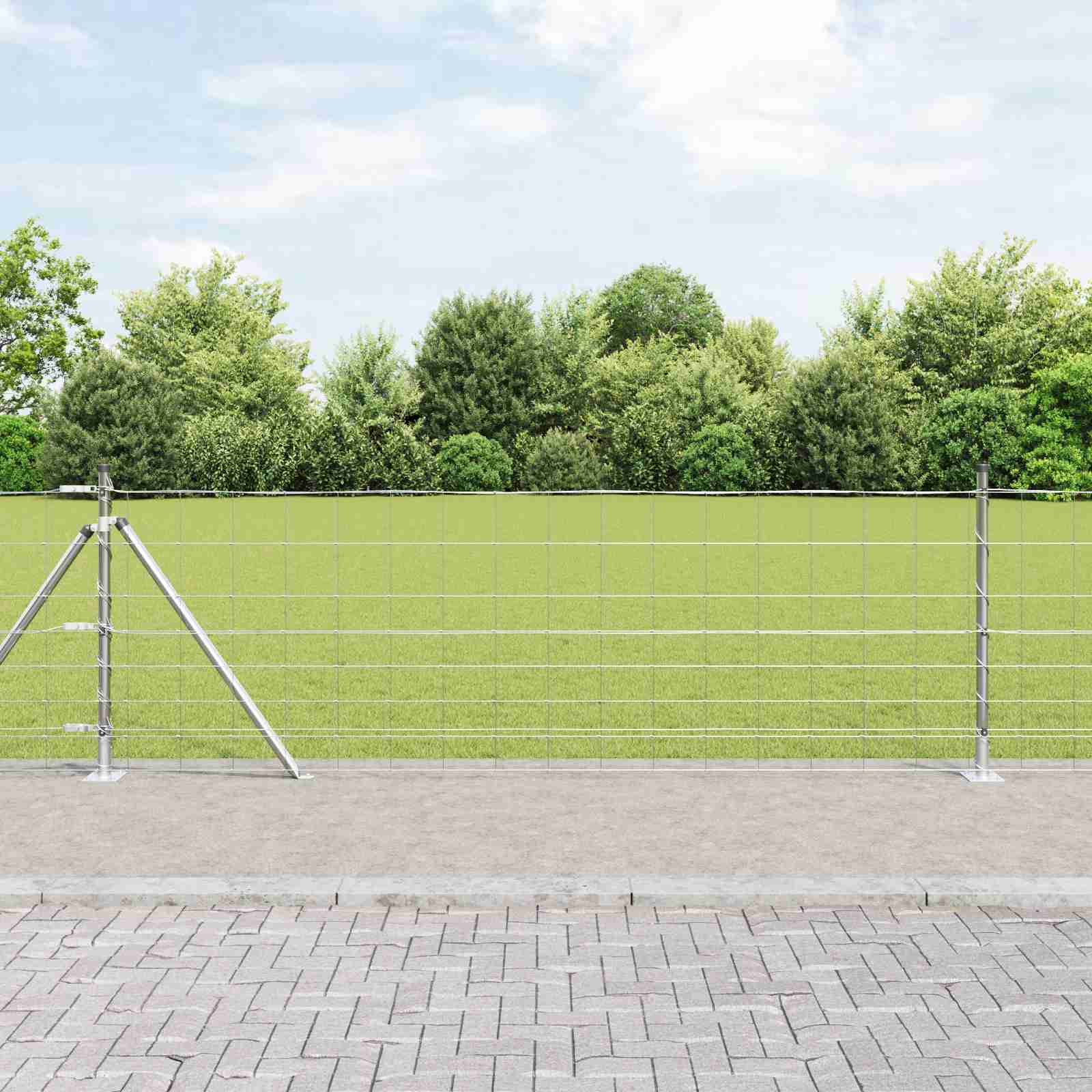 Feldzaun 0,8x25 m Verzinkter Stahl