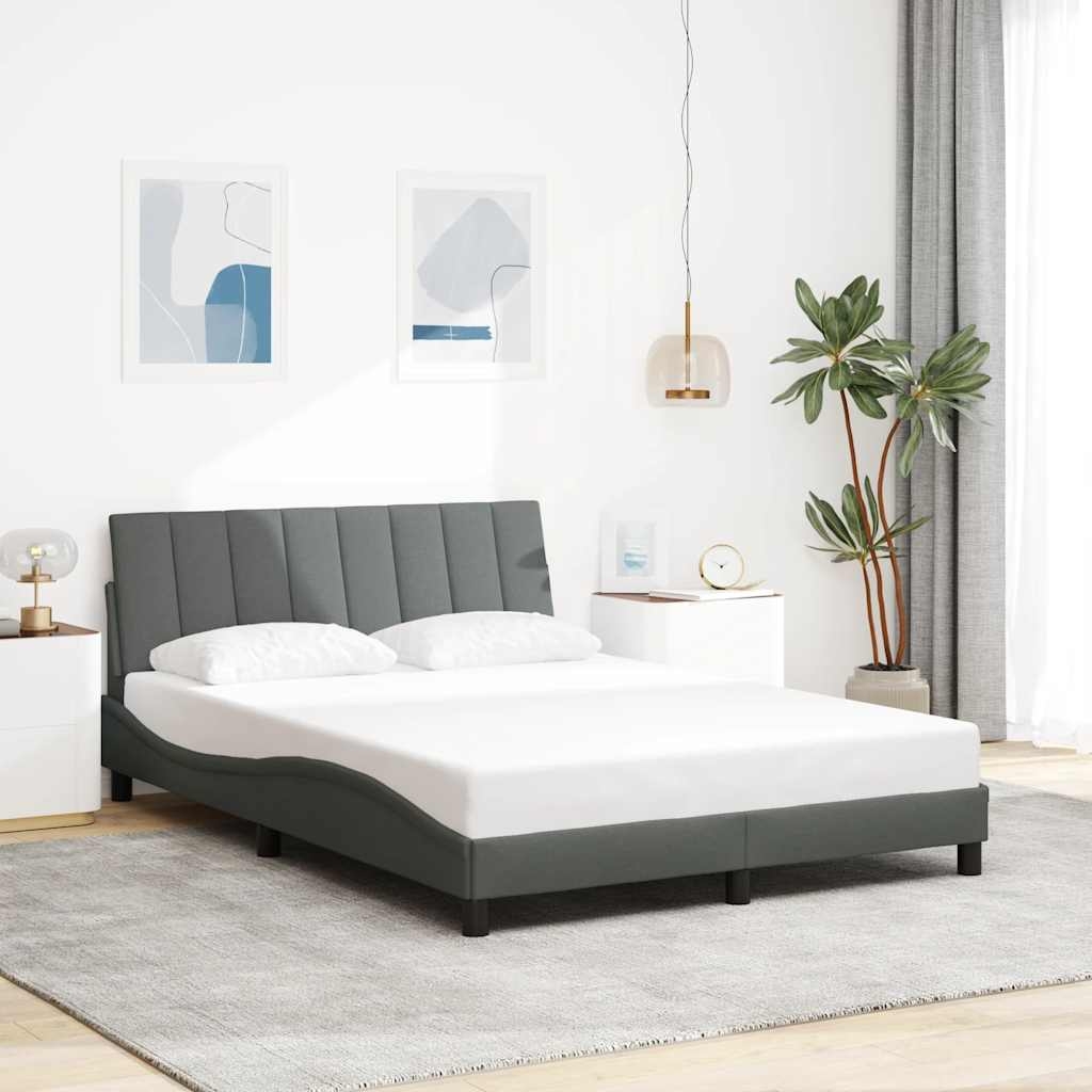 Bettgestell ohne Matratze "Hanko" Dunkelgrau 140x200 cm Stoff