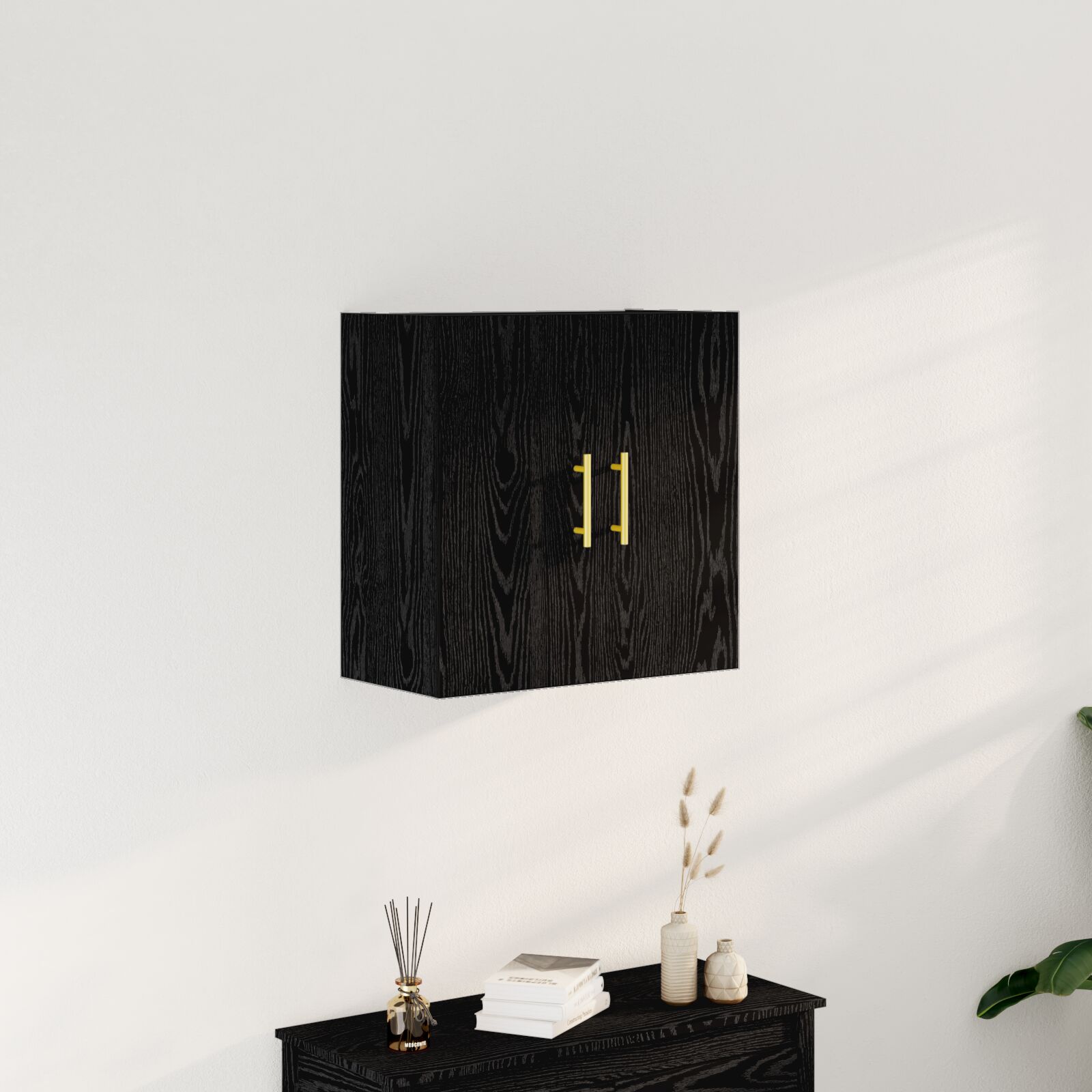 vidaXL Wandregal Schwarz Eiche 60x31x70 cm Holzwerkstoff