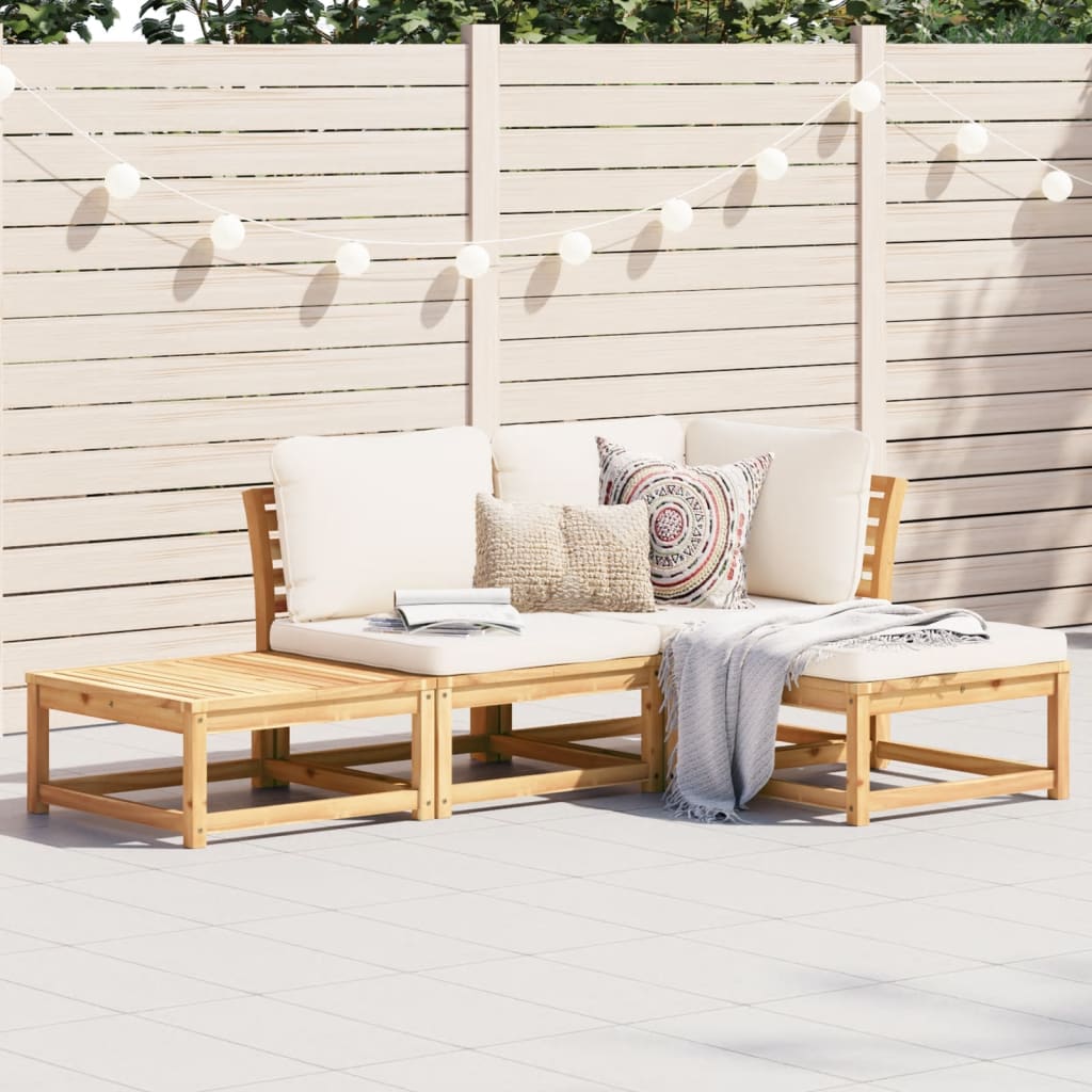 4-tlg. Garten-Lounge-Set mit Kissen Massivholz Akazie 4-tlg. Garten-Lounge-Set mit Kissen Massivholz Akazie