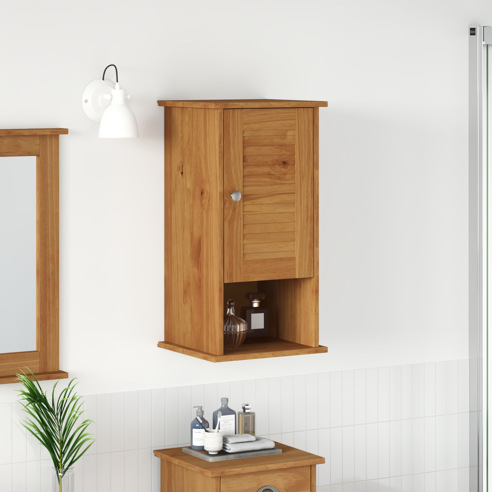 Wandmontierter Badezimmerschrank Honigbraun 37 x 34 x 71,5 cm