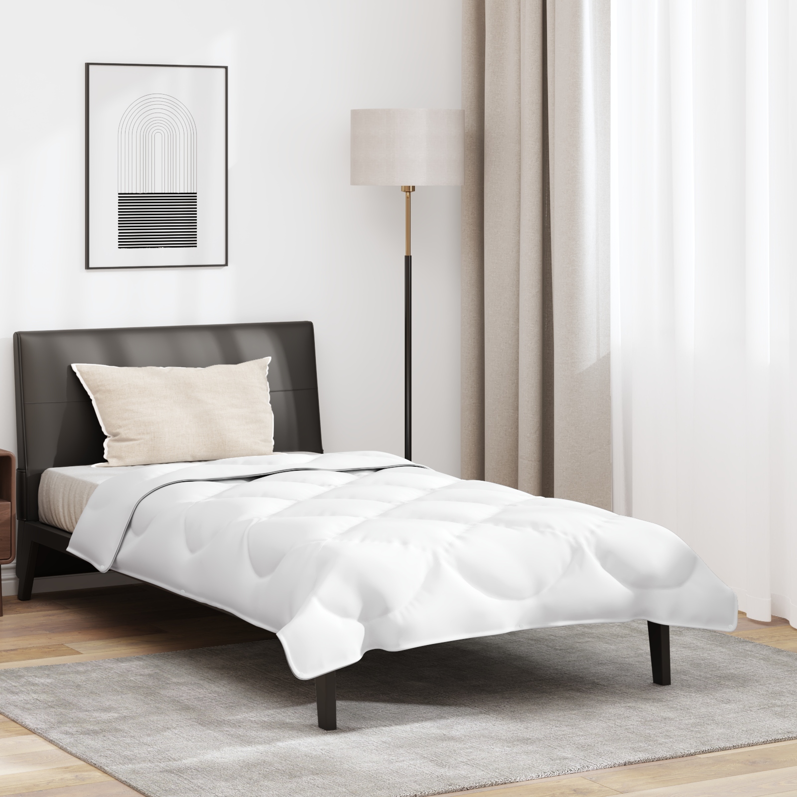 2-in-1 Bettdecke mit Kissen 2 pcs Weiß 140 x 220 cm Mikrofaser