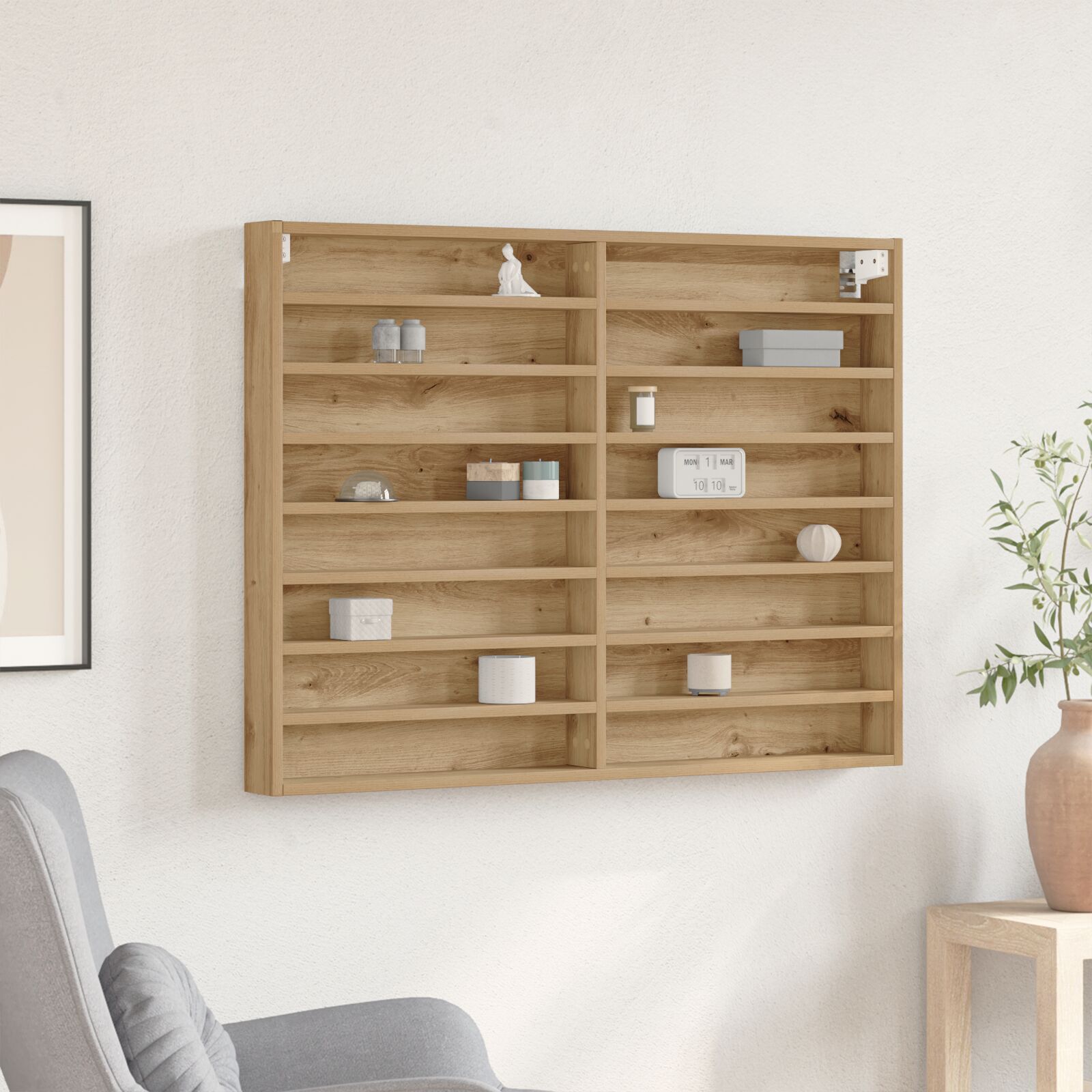 Vitrinenschrank Artisan Oak 100x8,5x75 cm Holzwerkstoff