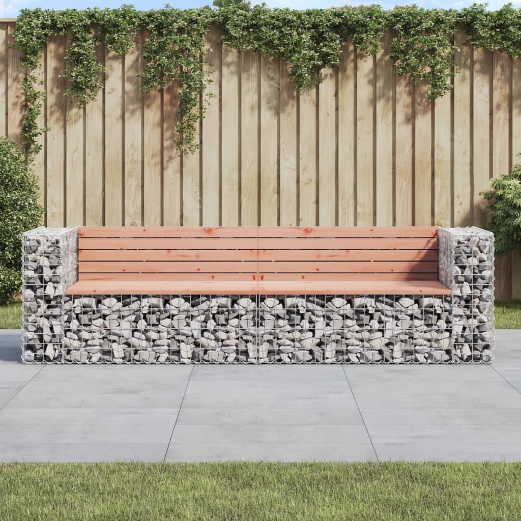 Gartenbank aus Gabionen 244x71x65,5 cm Massivholz Douglasie Gartenbank aus Gabionen 244x71x65,5 cm Massivholz Douglasie