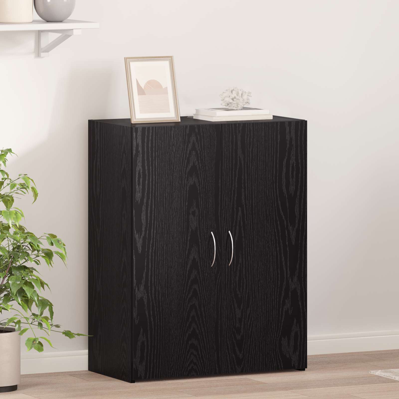 Büroschrank Schwarze Eiche 60x32x77.5 cm Holzwerkstoff