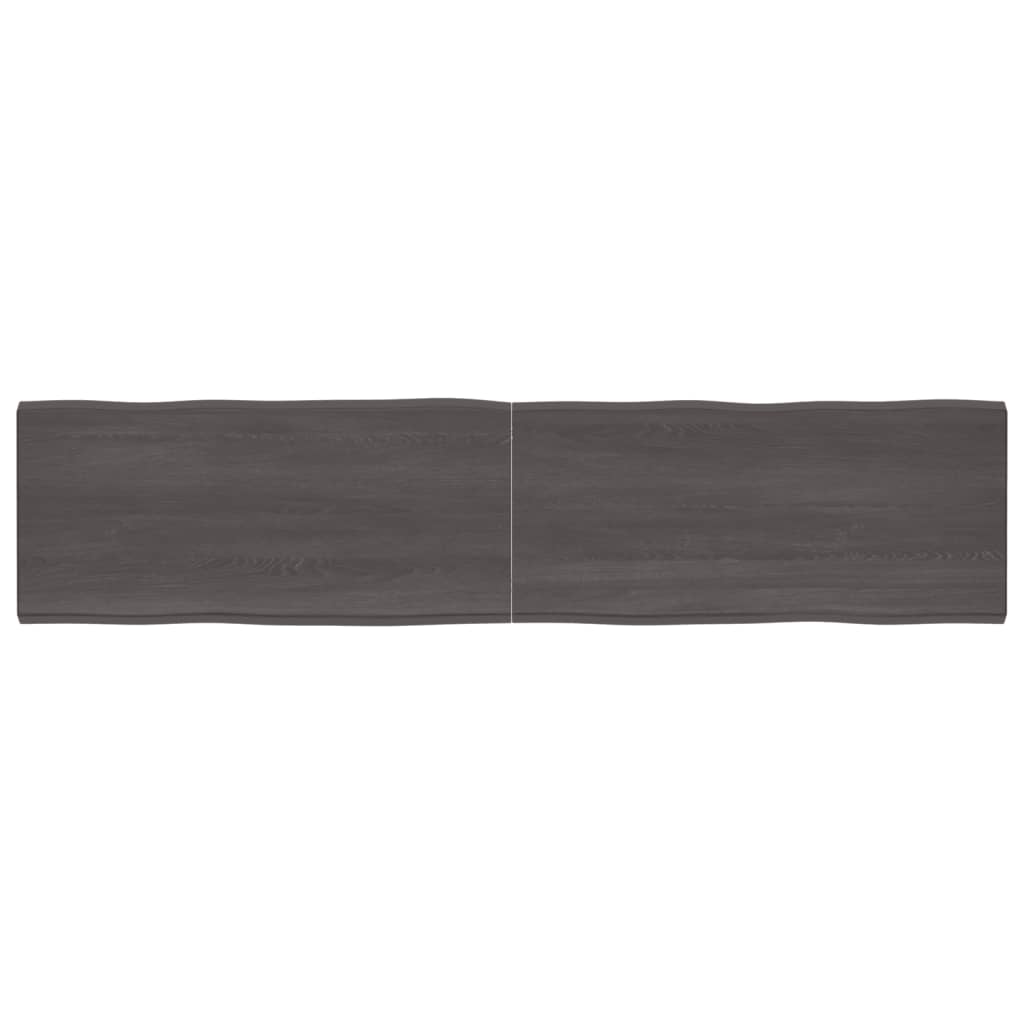 Tischplatte 220x50x(2-6) cm Massivholz Behandelt Baumkante