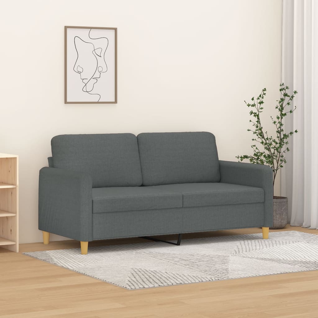 2-Sitzer-Sofa Dunkelgrau 140 cm Stoff 2-Sitzer-Sofa Dunkelgrau 140 cm Stoff