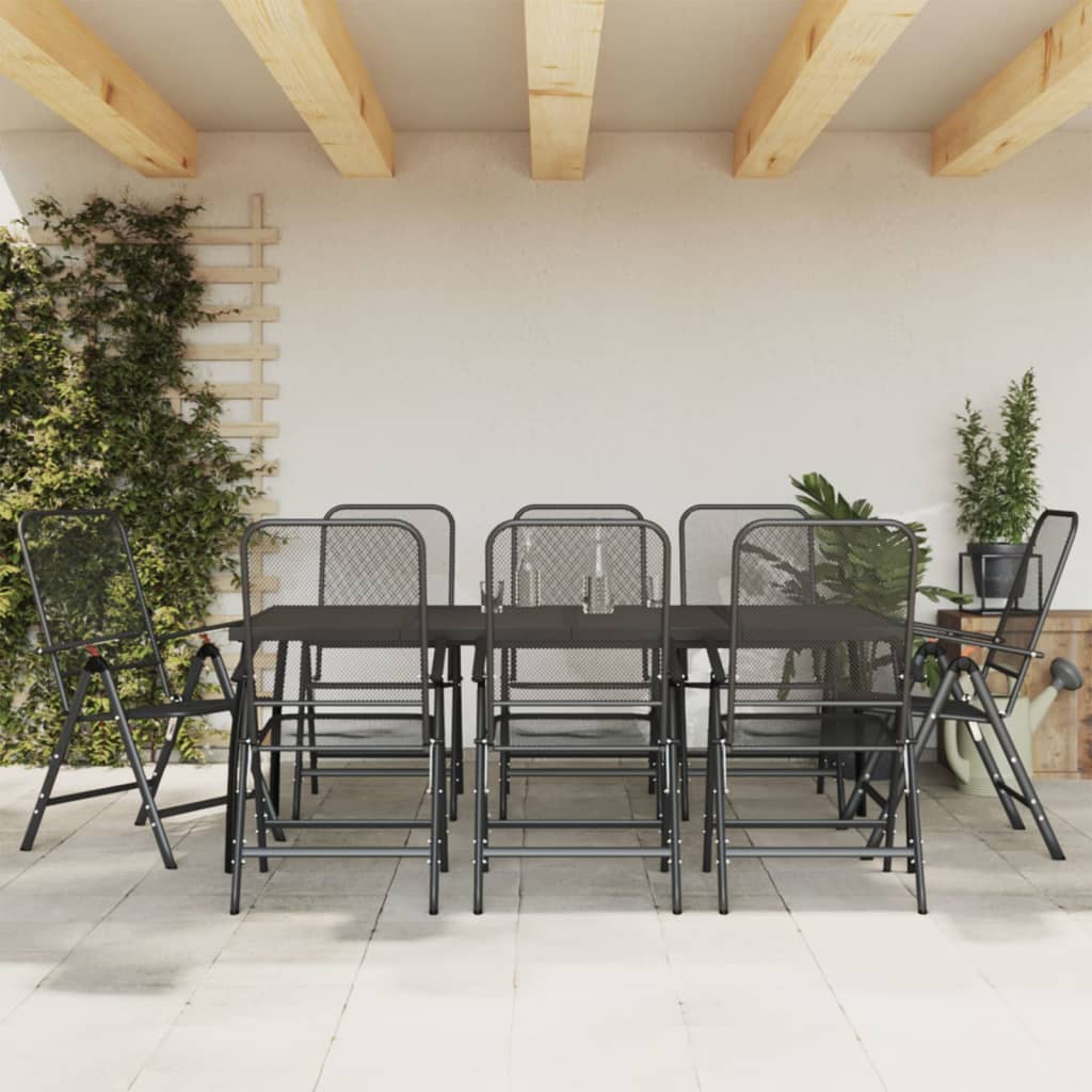 9-tlg. Garten-Essgruppe Anthrazit Streckgitter 9-tlg. Garten-Essgruppe Anthrazit Streckgitter