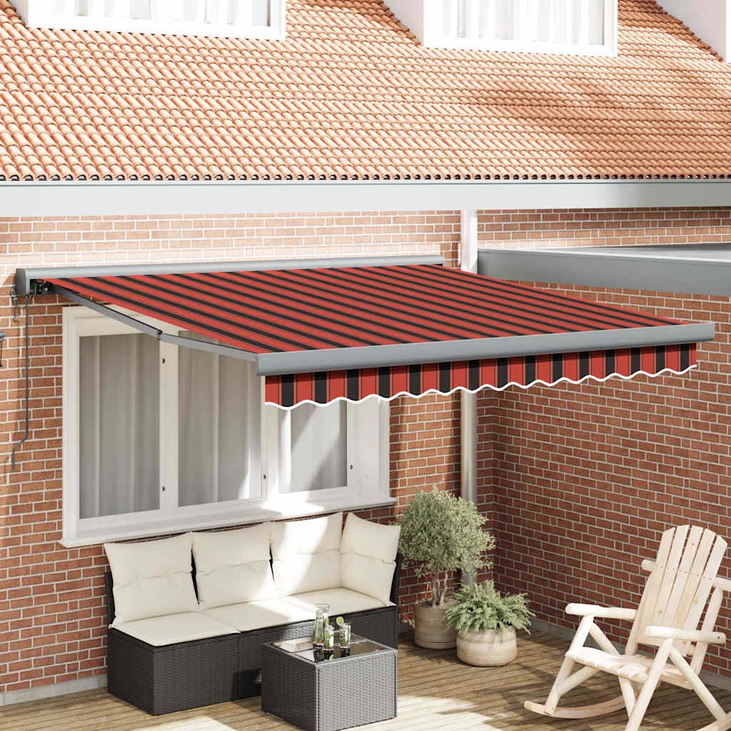 Automatische Einziehbare Markise in Orange und Braun 350x250 cm