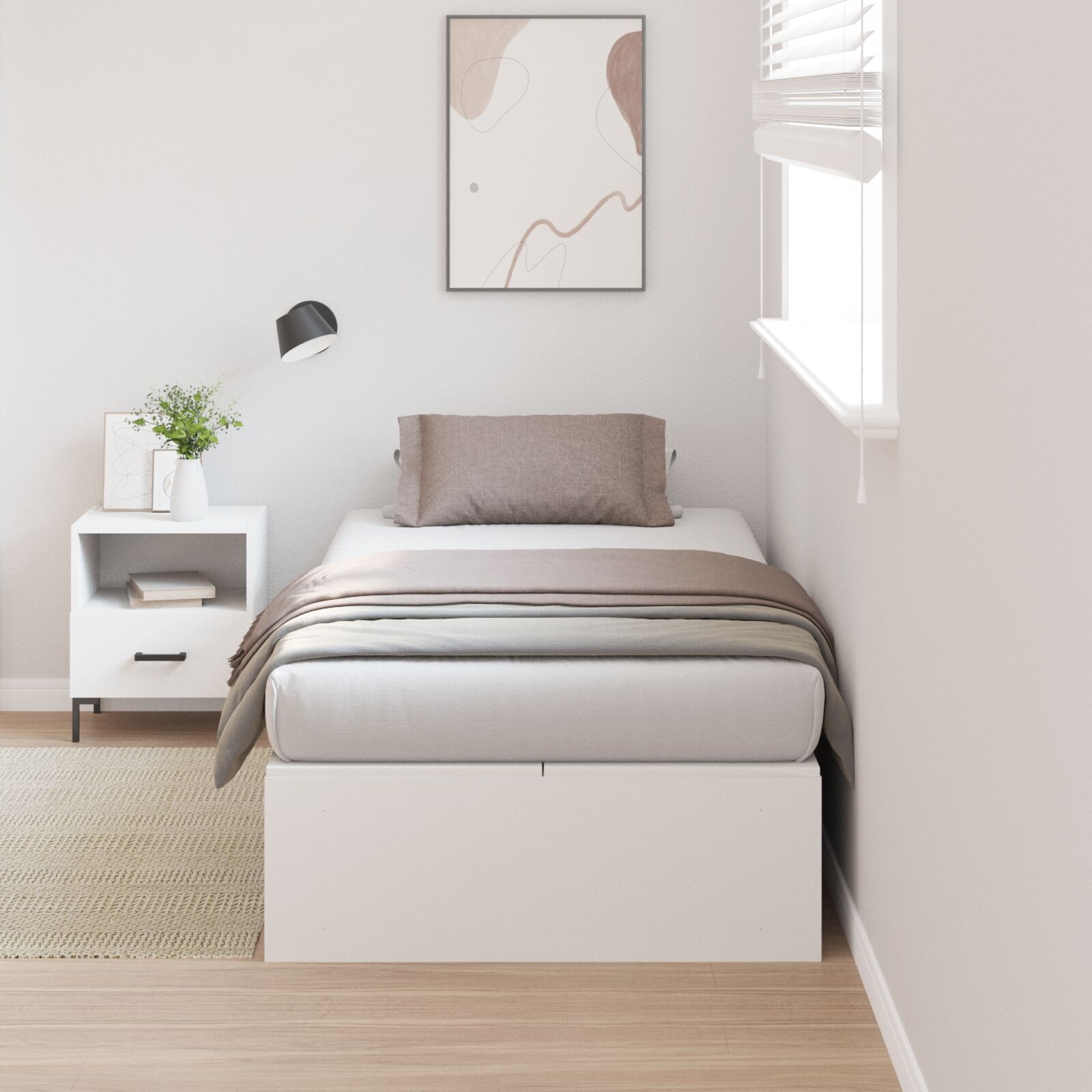 vidaXL Stauraumbettgestell Weiß 80x200 cm