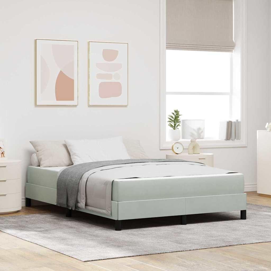 Boxspringbett mit Matratze Hellgrau 140 x 190 cm Samt