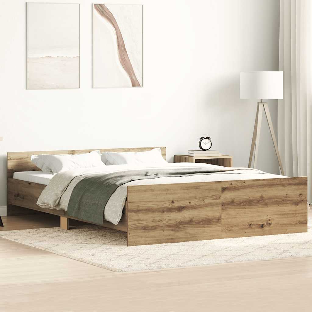 Bettgestell ohne Matratze Artisan-Eiche 135x190cm Holzwerkstoff