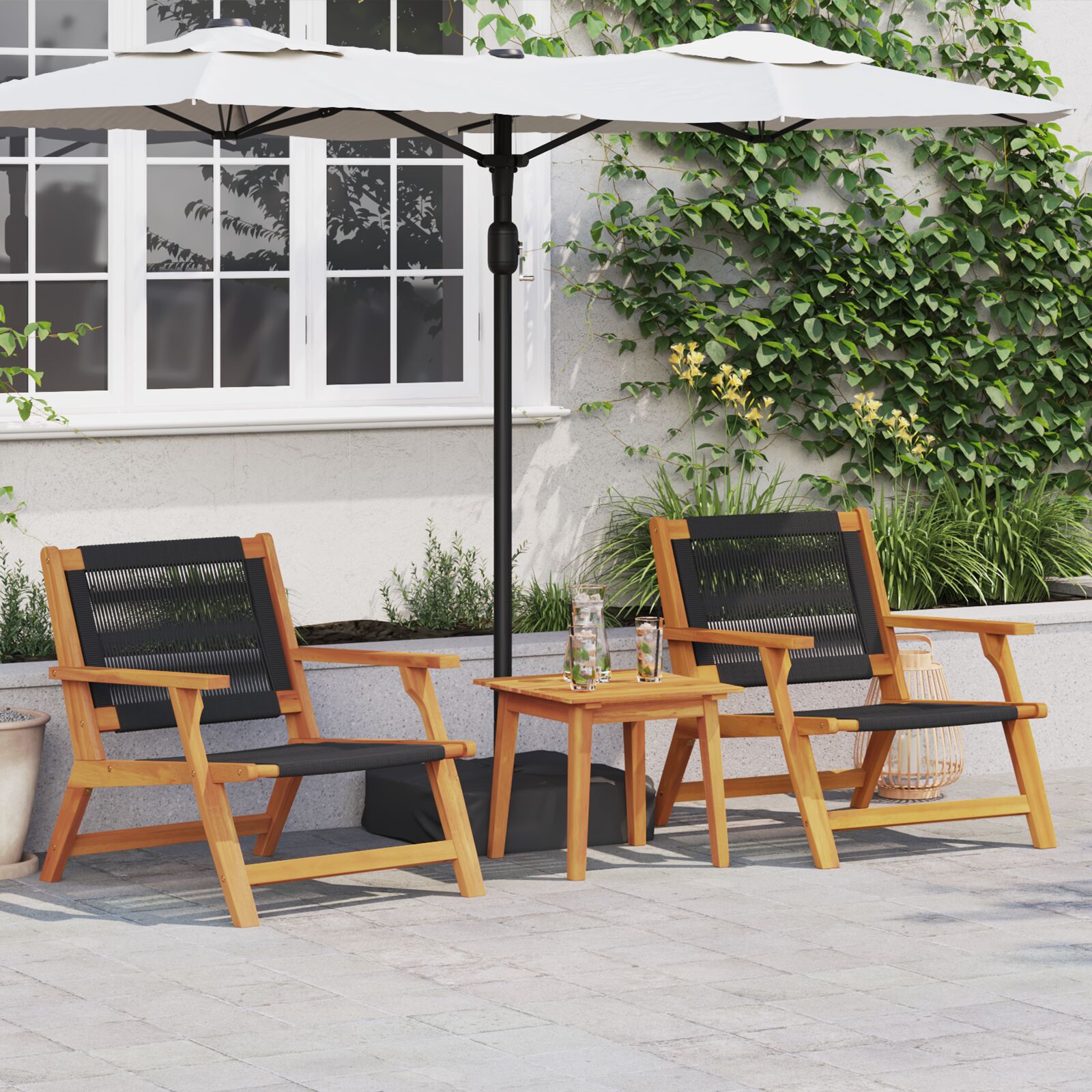 vidaXL Beistelltisch 45x45x40 cm Massivholz Akazie