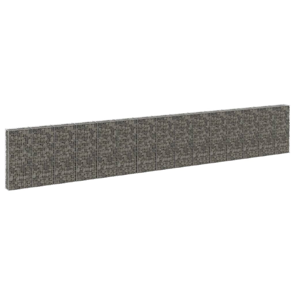 Gabionenwand mit Abdeckung Verzinkter Stahl 900x30x150 cm Gabionenwand mit Abdeckung Verzinkter Stahl 900x30x150 cm