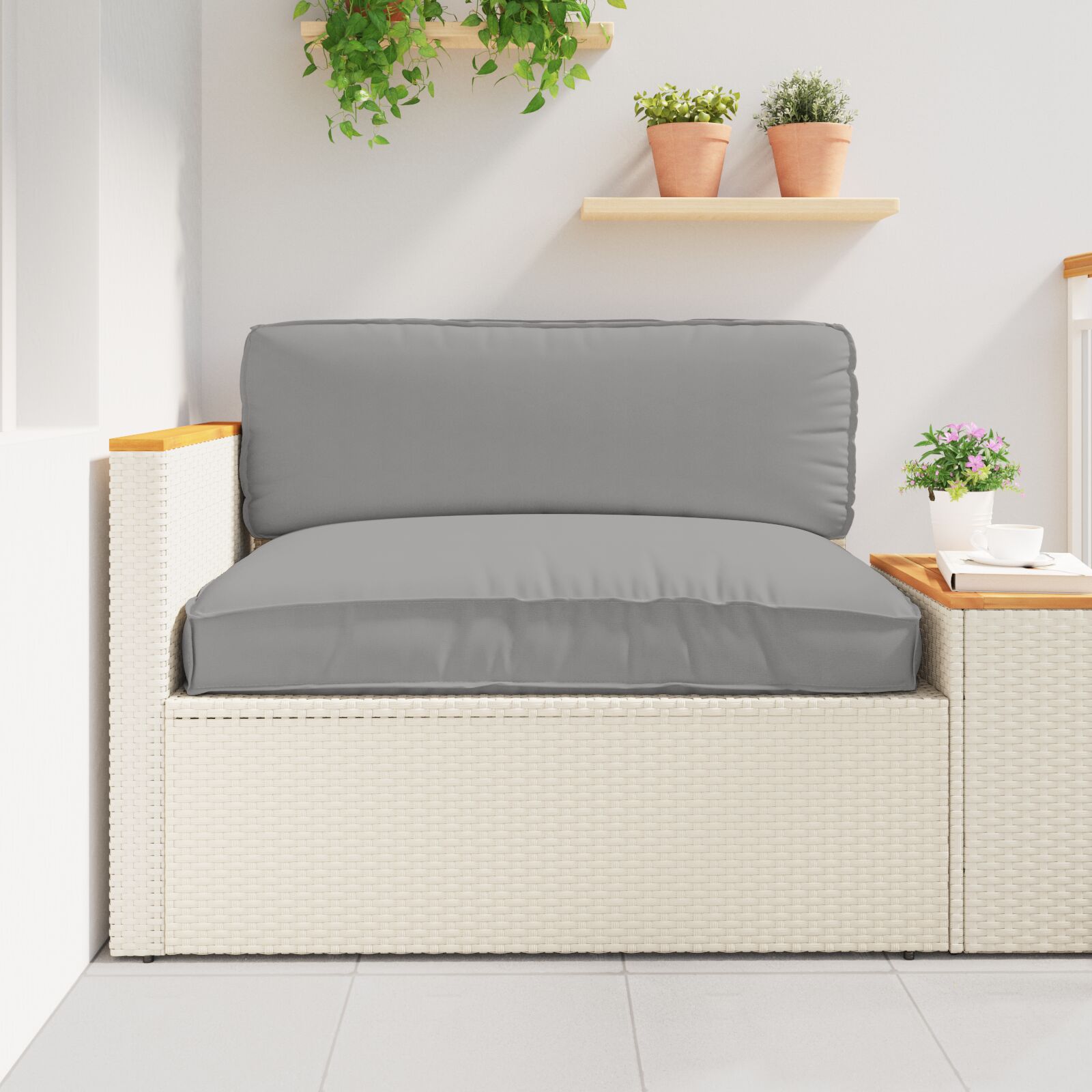 Pallet-Kissen für Sitz Grau 120x80x12 cm Oxford-Stoff