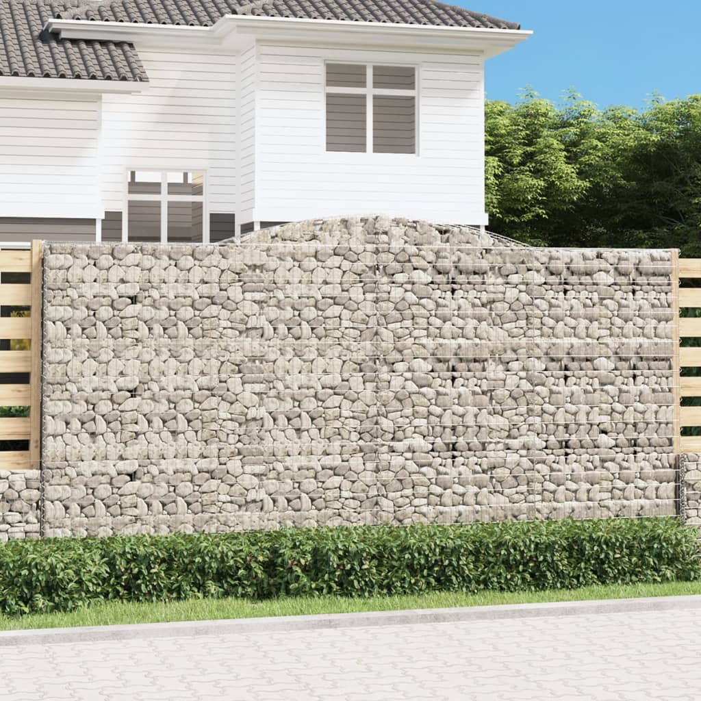 Gabione mit Hochbogen 400x50x200/220 cm Verzinktes Eisen Gabione mit Hochbogen 400x50x200/220 cm Verzinktes Eisen