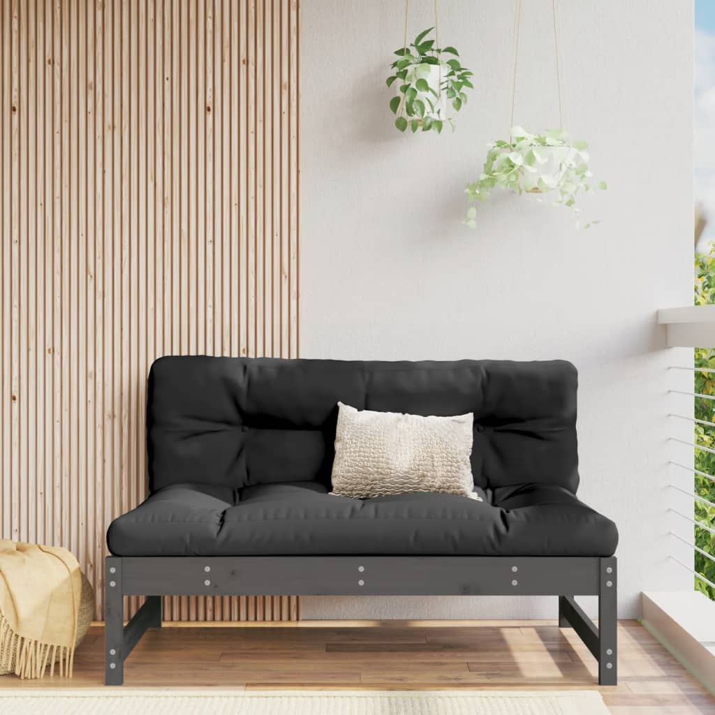 Mittelsofa Grau 120x80 cm Massivholz Kiefer Mittelsofa Grau 120x80 cm Massivholz Kiefer
