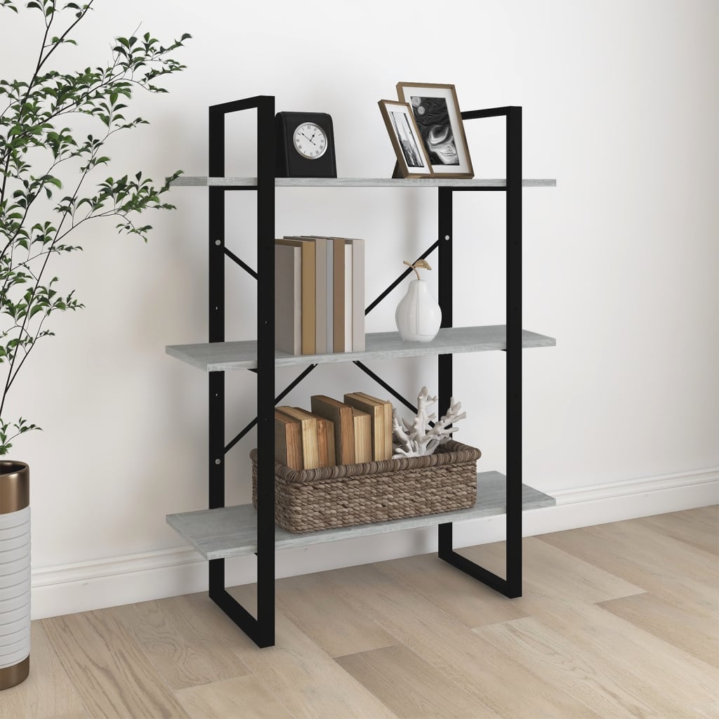 Bücherregal Grau Sonoma 100x30x105 cm Holzwerkstoff