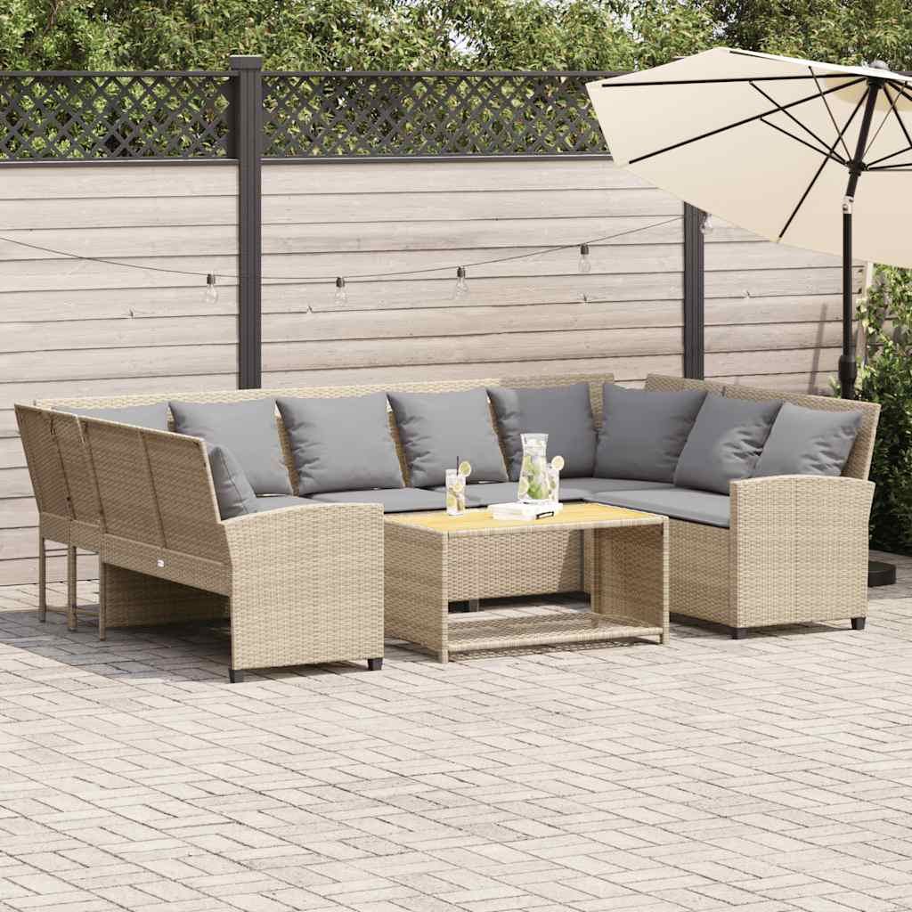 Gartensofa mit Kissen Beige Poly Rattan Gartensofa mit Kissen Beige Poly Rattan