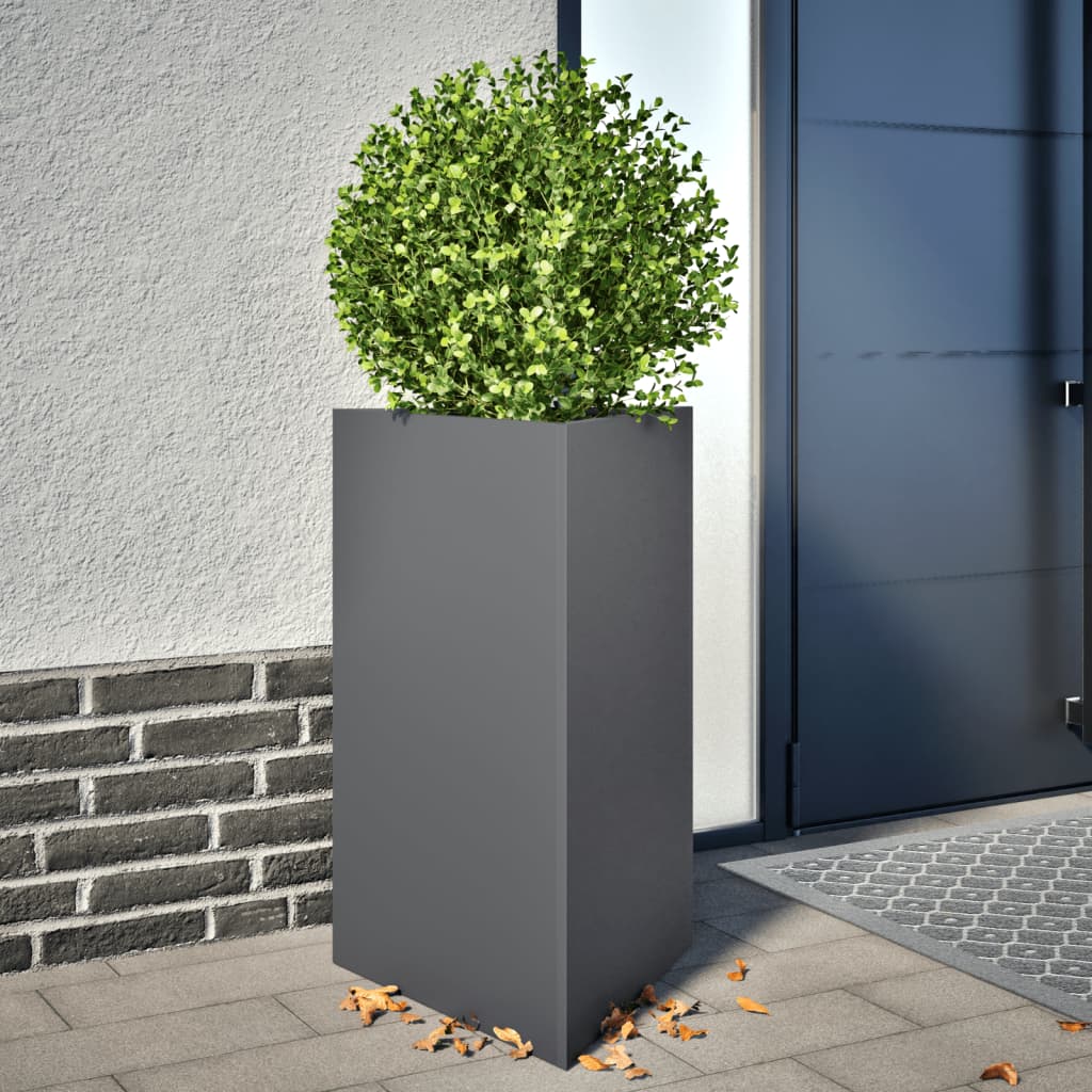 Pflanzkübel 2 Stk. Anthrazit Dreieckig 50x43x75 cm Stahl Pflanzkübel 2 Stk. Anthrazit Dreieckig 50x43x75 cm Stahl