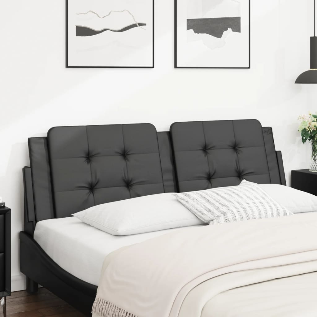Kopfteil-Kissen Schwarz 160 cm Kunstleder