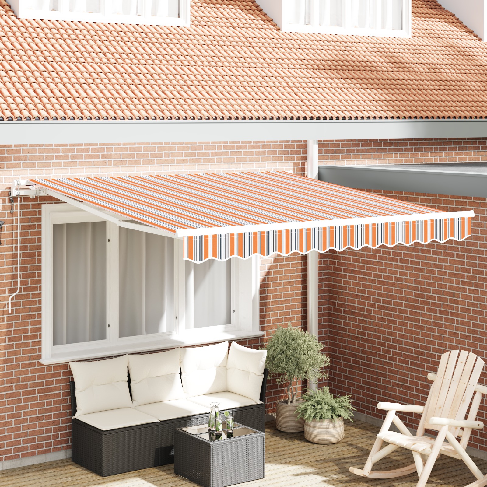 Einziehbare Markise Mehrfarbig 300 x 250 cm Gewebe