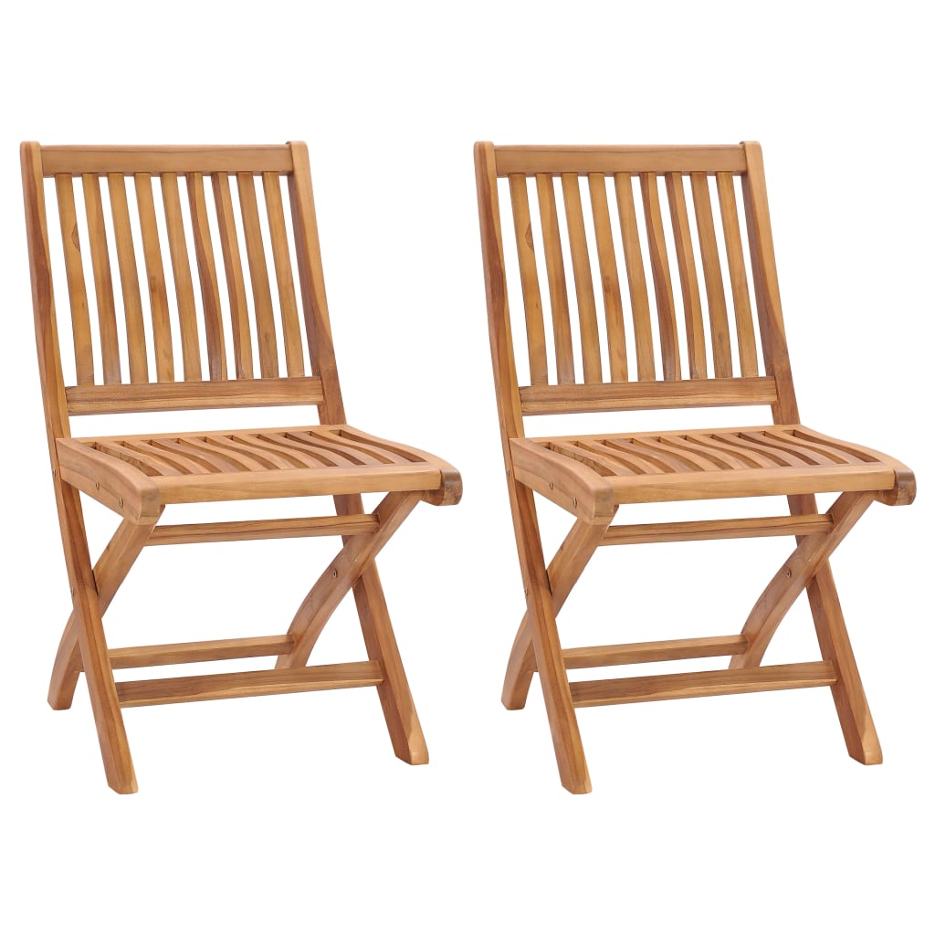 Klappbare Gartenstühle 2 Stk. Massivholz Teak Klappbare Gartenstühle 2 Stk. Massivholz Teak