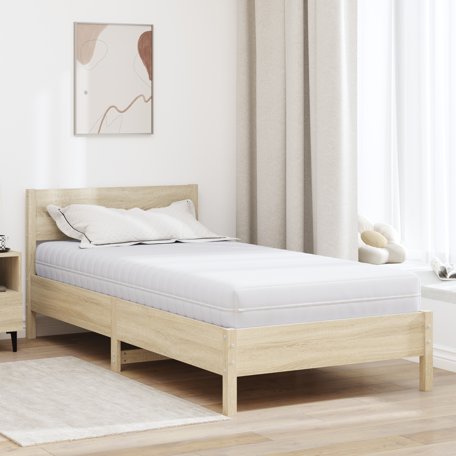 Matratzen Weiß 90 x 200 cm 100% Polyester-Gewebe