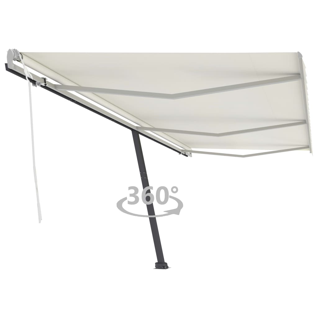 Standmarkise Manuell Einziehbar 600x300 cm Creme