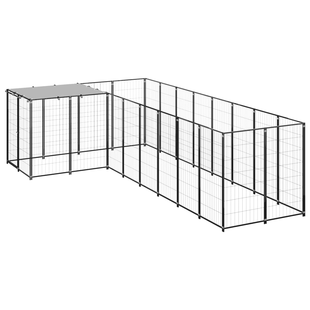Hundezwinger Schwarz 6,05 m² Stahl