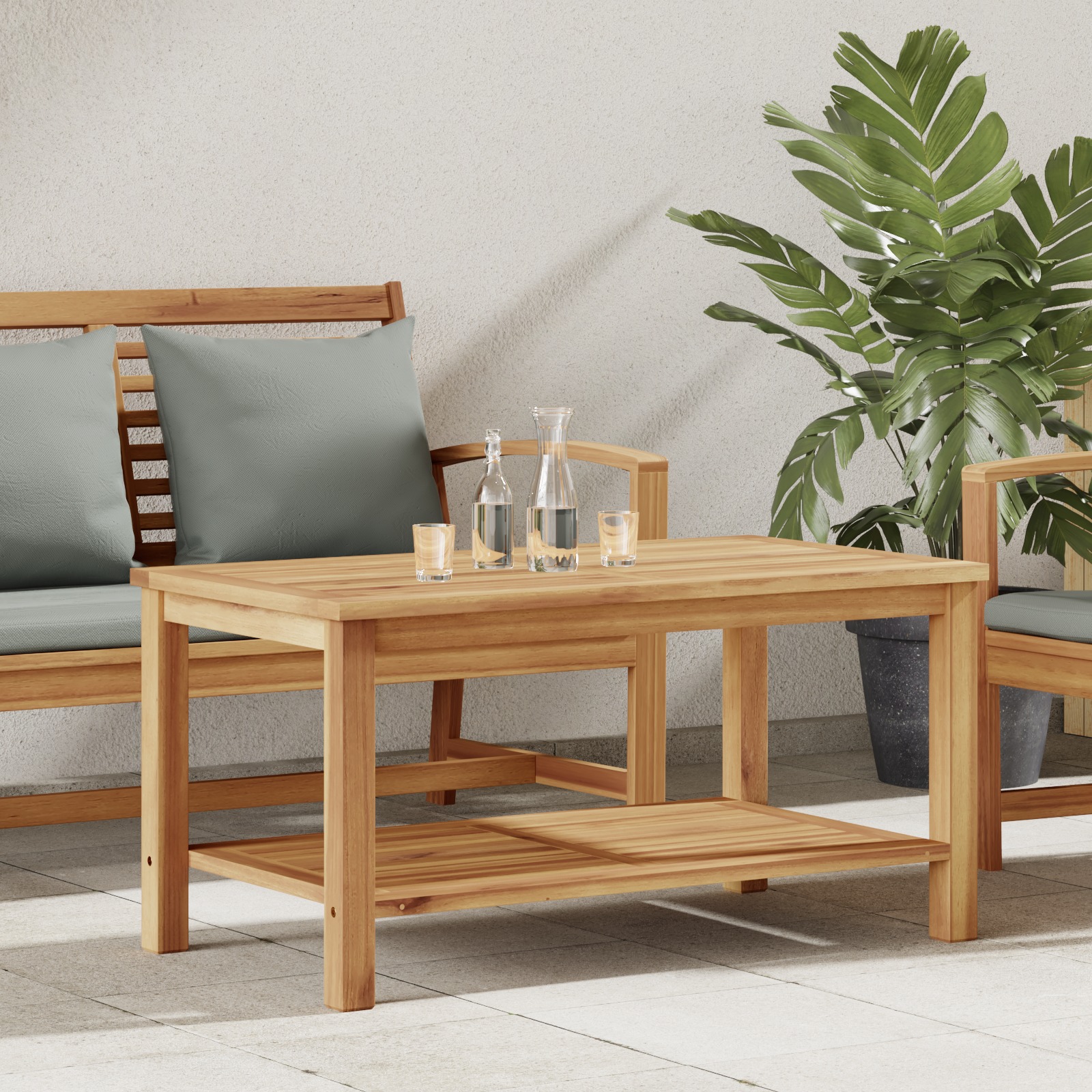 Couchtisch Braun 90 x 50 x 45 cm Massives Teakholz