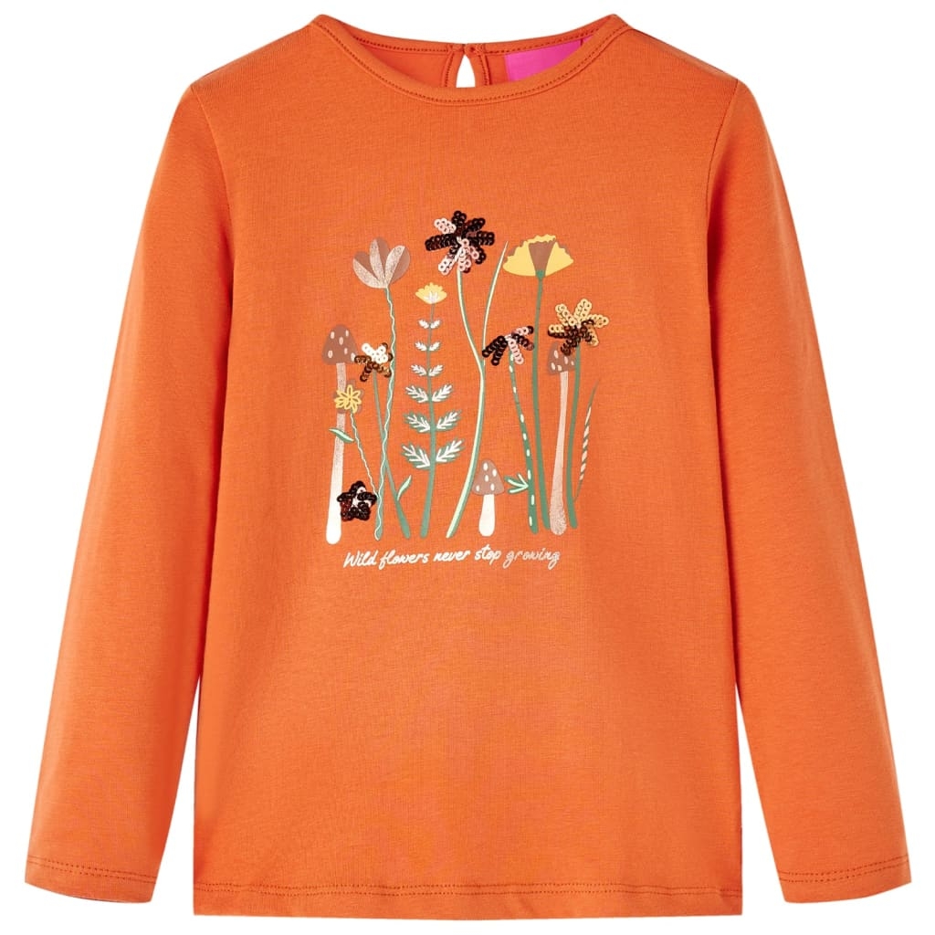 Kinder-Langarmshirt Dunkelorange 104 Kinder-Langarmshirt Dunkelorange 104