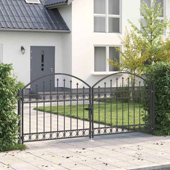 Zaun tor Sonstiges Grau 300 x 125 cm Stahl Zaun tor Sonstiges Grau 300 x 125 cm Stahl