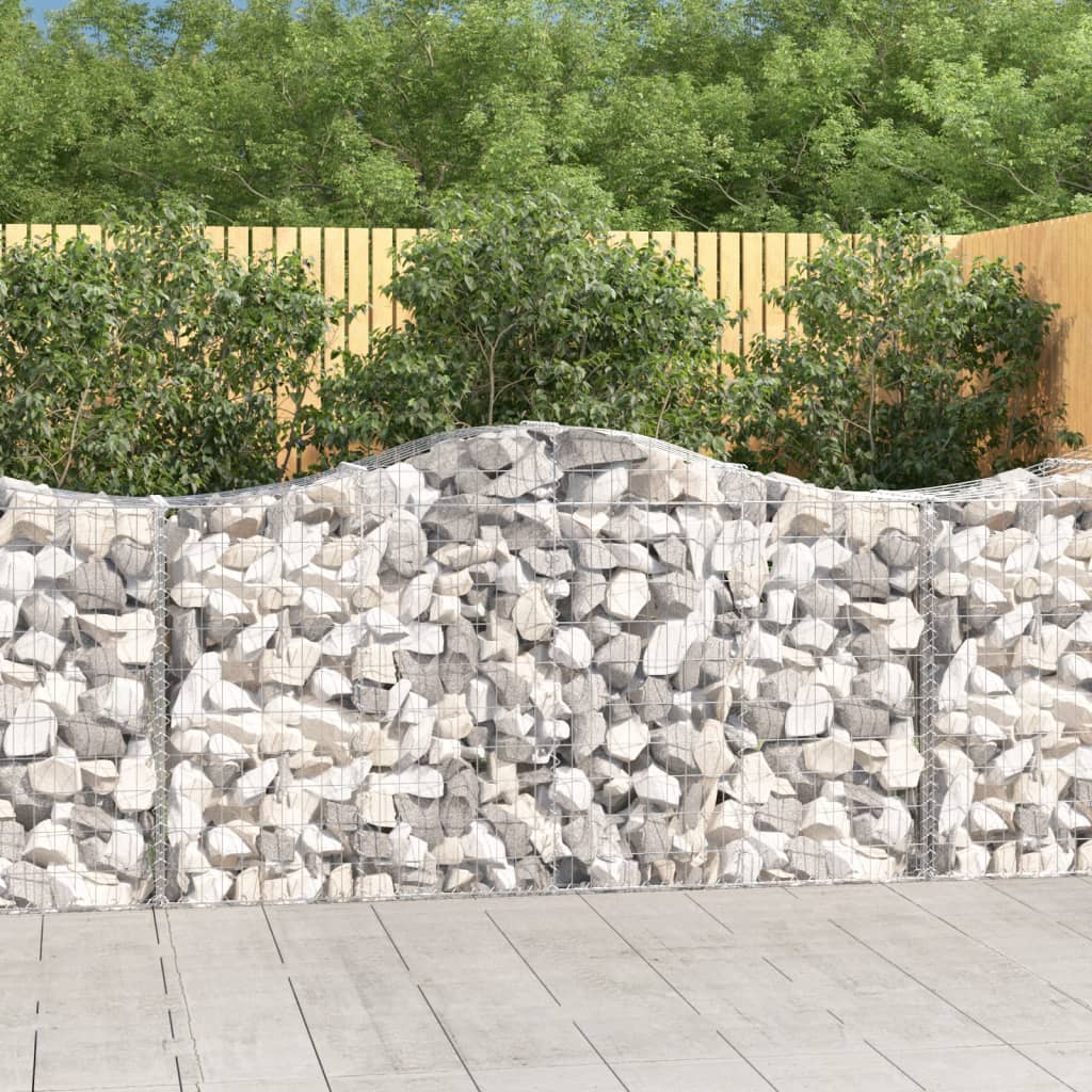 Gabionen mit Hochbogen 4 Stk. 200x50x100/120cm Verzinktes Eisen Gabionen mit Hochbogen 4 Stk. 200x50x100/120cm Verzinktes Eisen