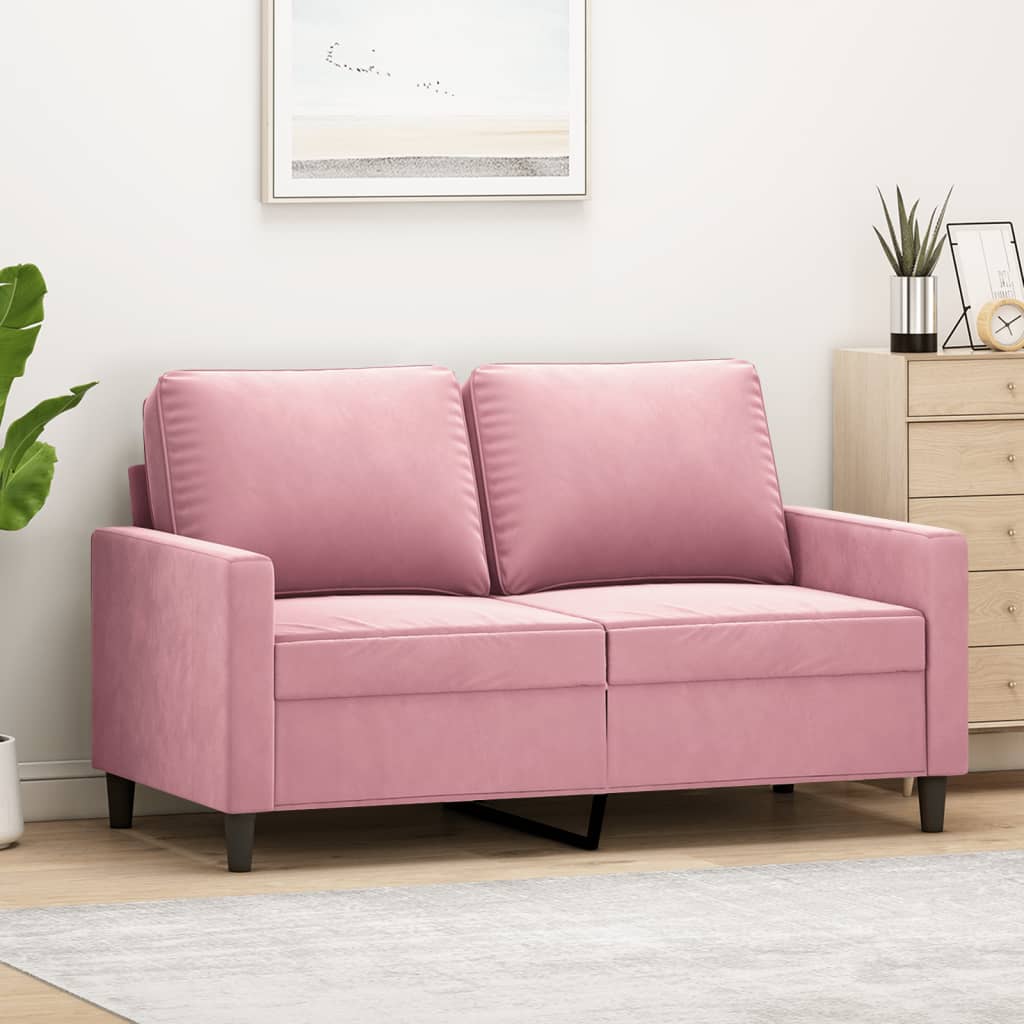 2-Sitzer-Sofa Rosa 120 cm Samt 2-Sitzer-Sofa Rosa 120 cm Samt