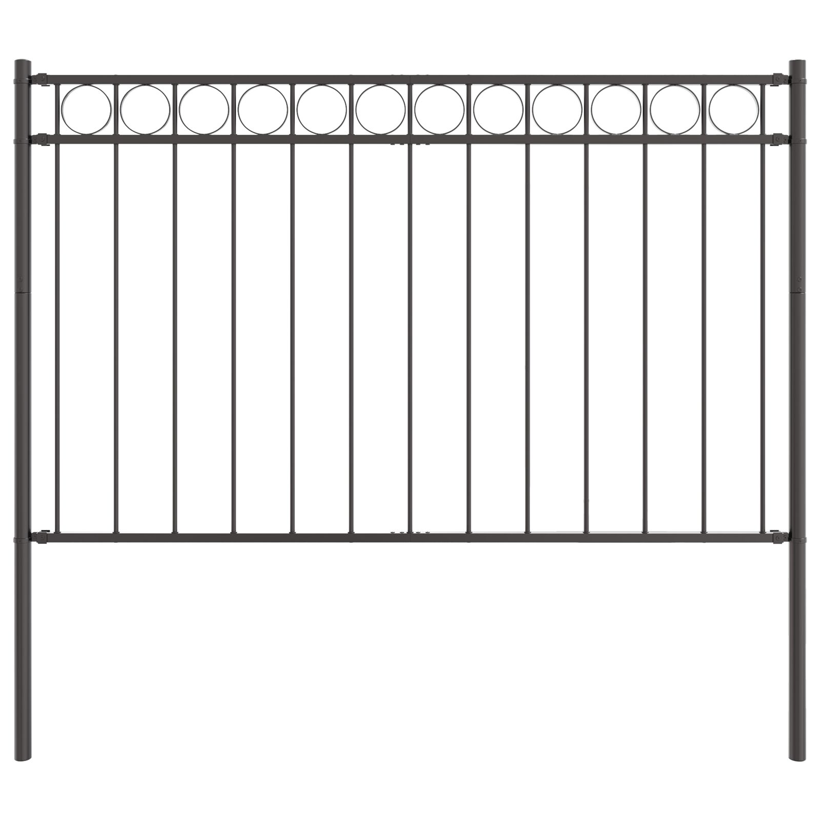 Gartenzaun Grau 1,7x0,8 m Stahl