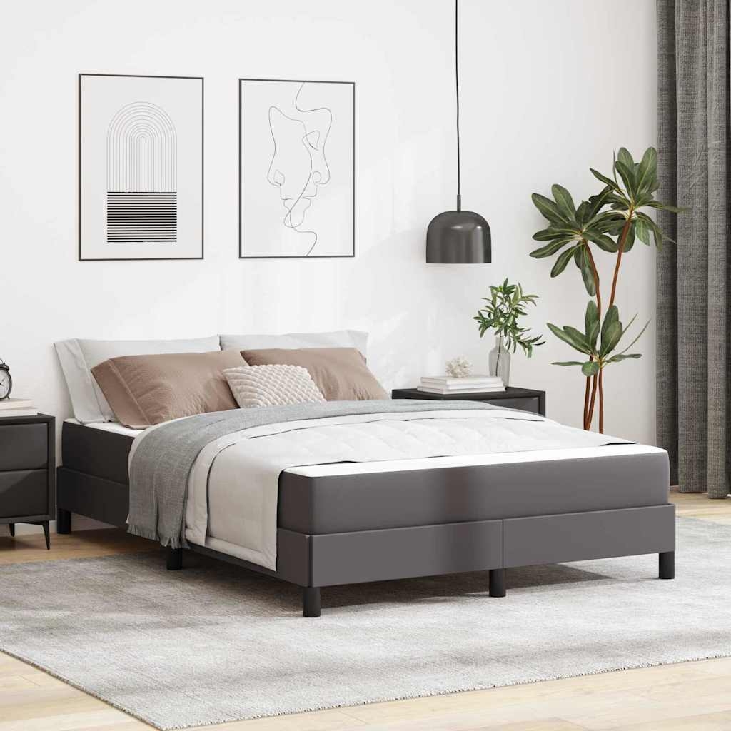 Bett Sonstiges Grau 140 x 200 cm Kunstleder