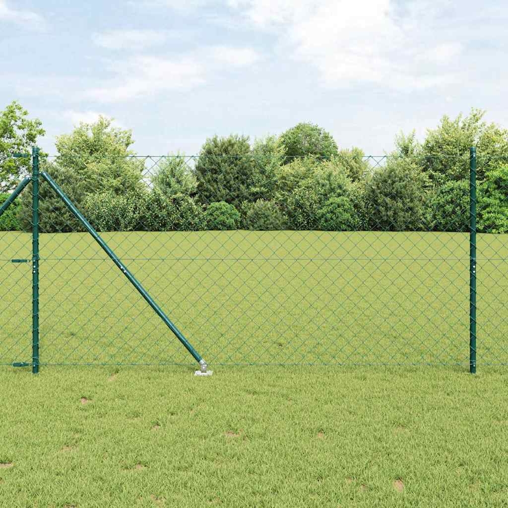 Zaunpfostenset Grün 1.4 x 10 m Verzinkter Stahl
