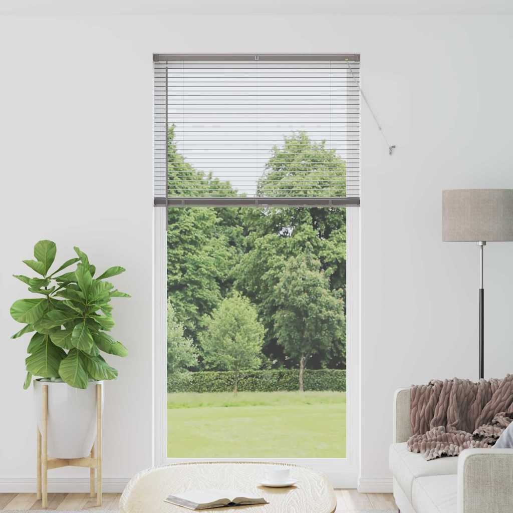 Fenster Jalousie mit Vorhängen Sonstiges Silber 100 x 220 cm Aluminium