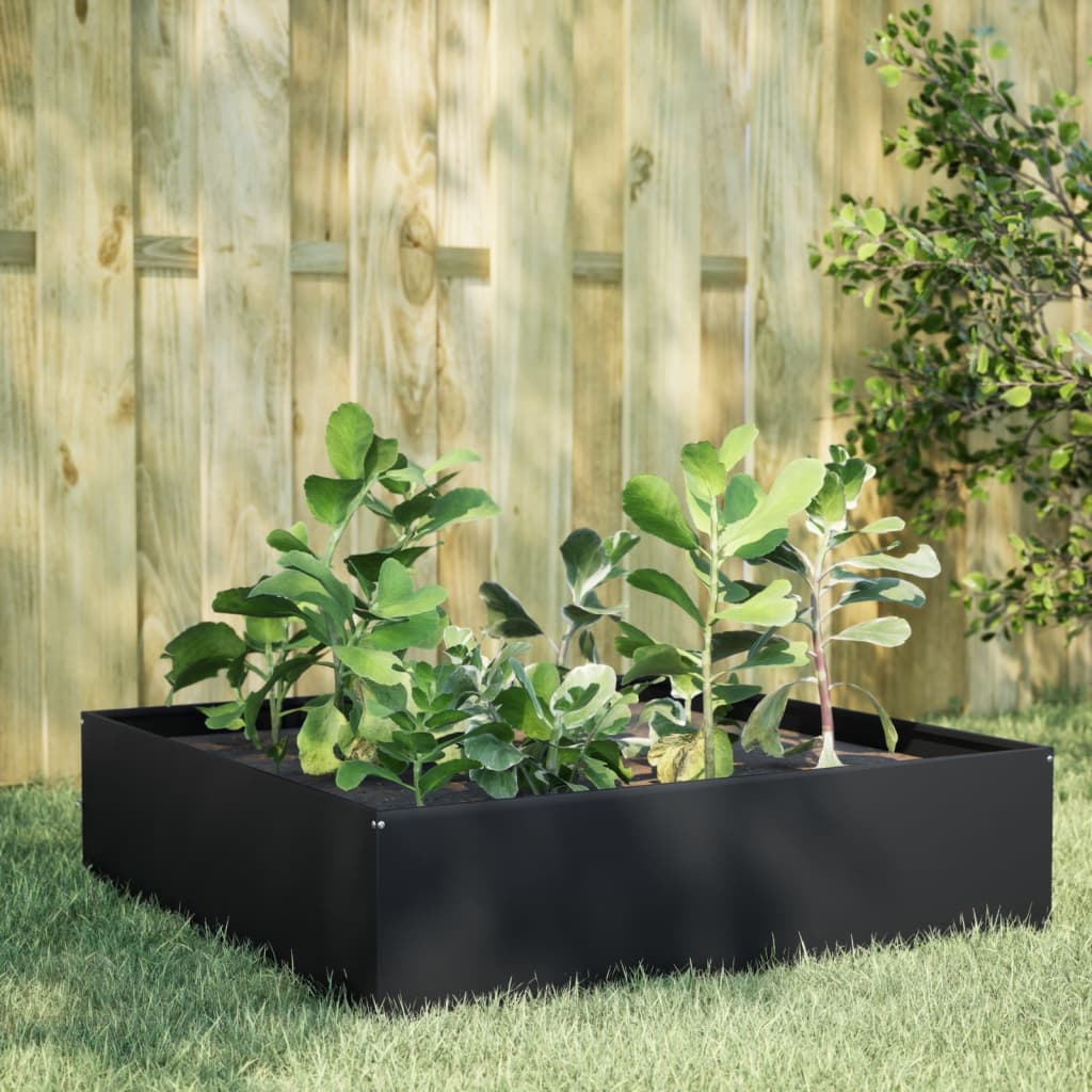 Hochbeet Schwarz 100x100x25 cm Stahl Hochbeet Schwarz 100x100x25 cm Stahl