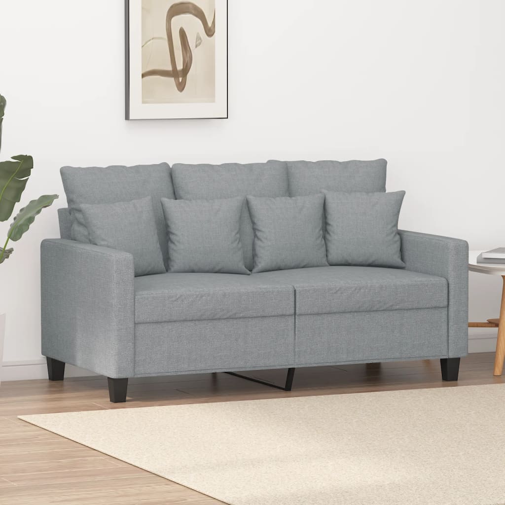 2-Sitzer-Sofa Hellgrau 120 cm Stoff 2-Sitzer-Sofa Hellgrau 120 cm Stoff