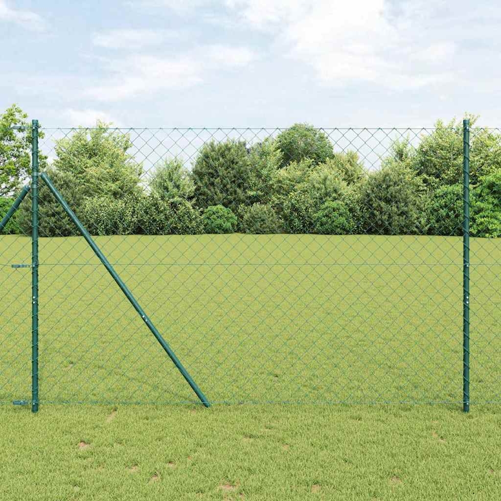 Kettengliedzaun Grün 1.5 x 25 m Feuerverzinkter Stahl