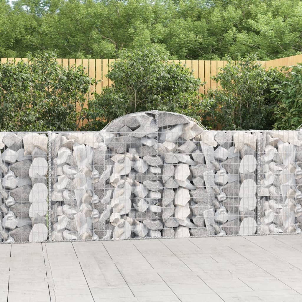 Gabionen mit Hochbogen 2 Stk. 200x30x100/120cm Verzinktes Eisen Gabionen mit Hochbogen 2 Stk. 200x30x100/120cm Verzinktes Eisen