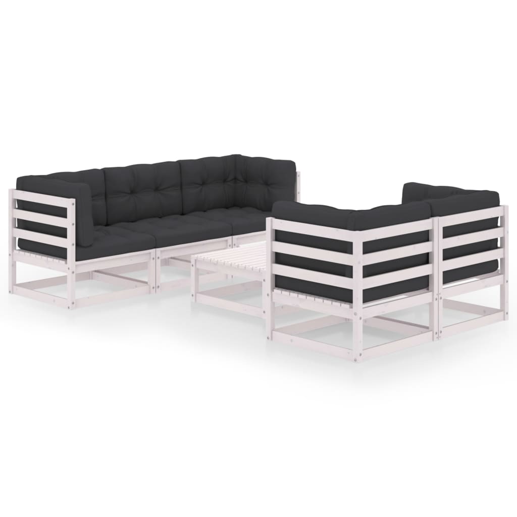 6-tlg. Garten-Lounge-Set mit Kissen Kiefer Massivholz 6-tlg. Garten-Lounge-Set mit Kissen Kiefer Massivholz