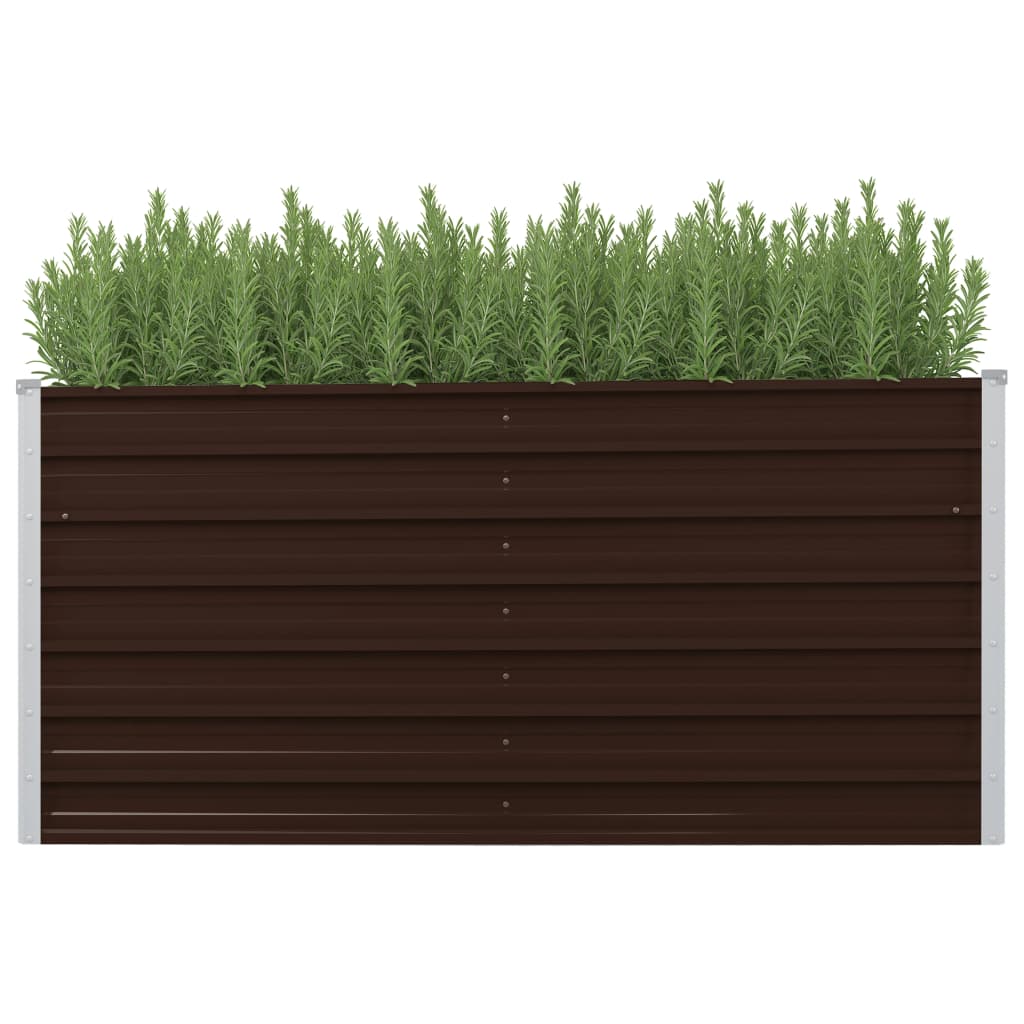 Garten-Hochbeet Braun 160 x 40 x 77 cm Verzinkter Stahl Garten-Hochbeet Braun 160 x 40 x 77 cm Verzinkter Stahl