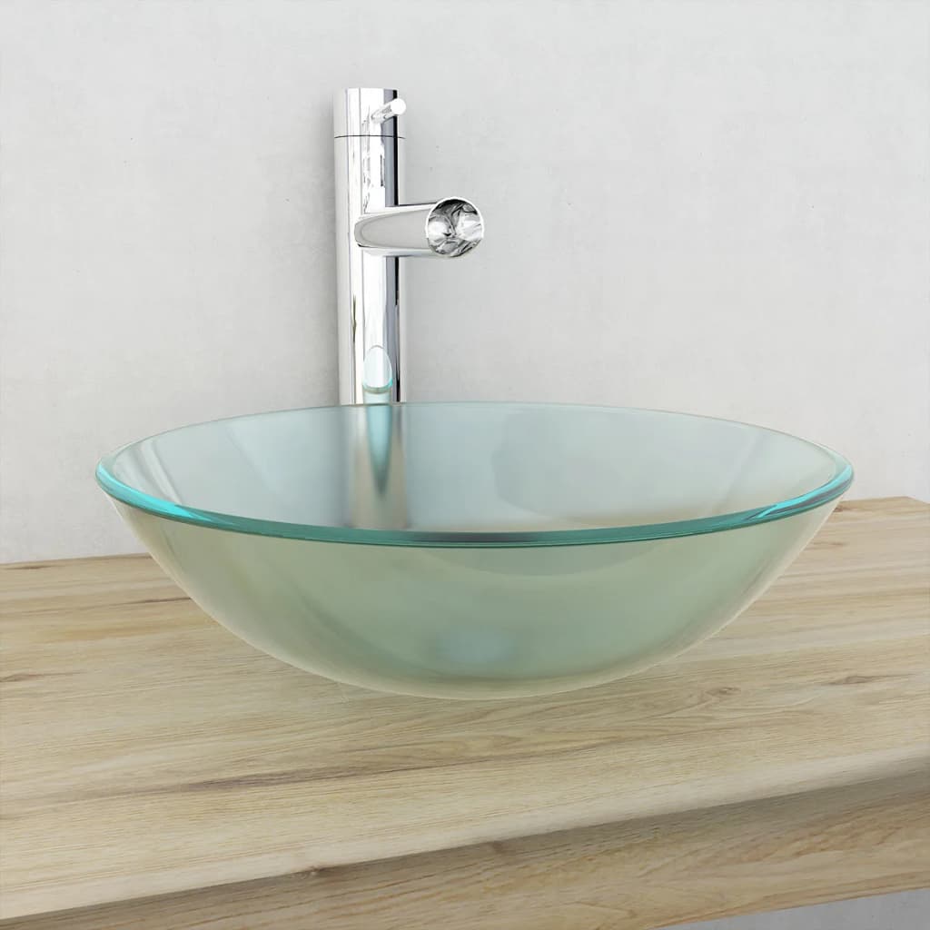 Waschbecken Hartglas 42 cm Mattiert Waschbecken Hartglas 42 cm Mattiert