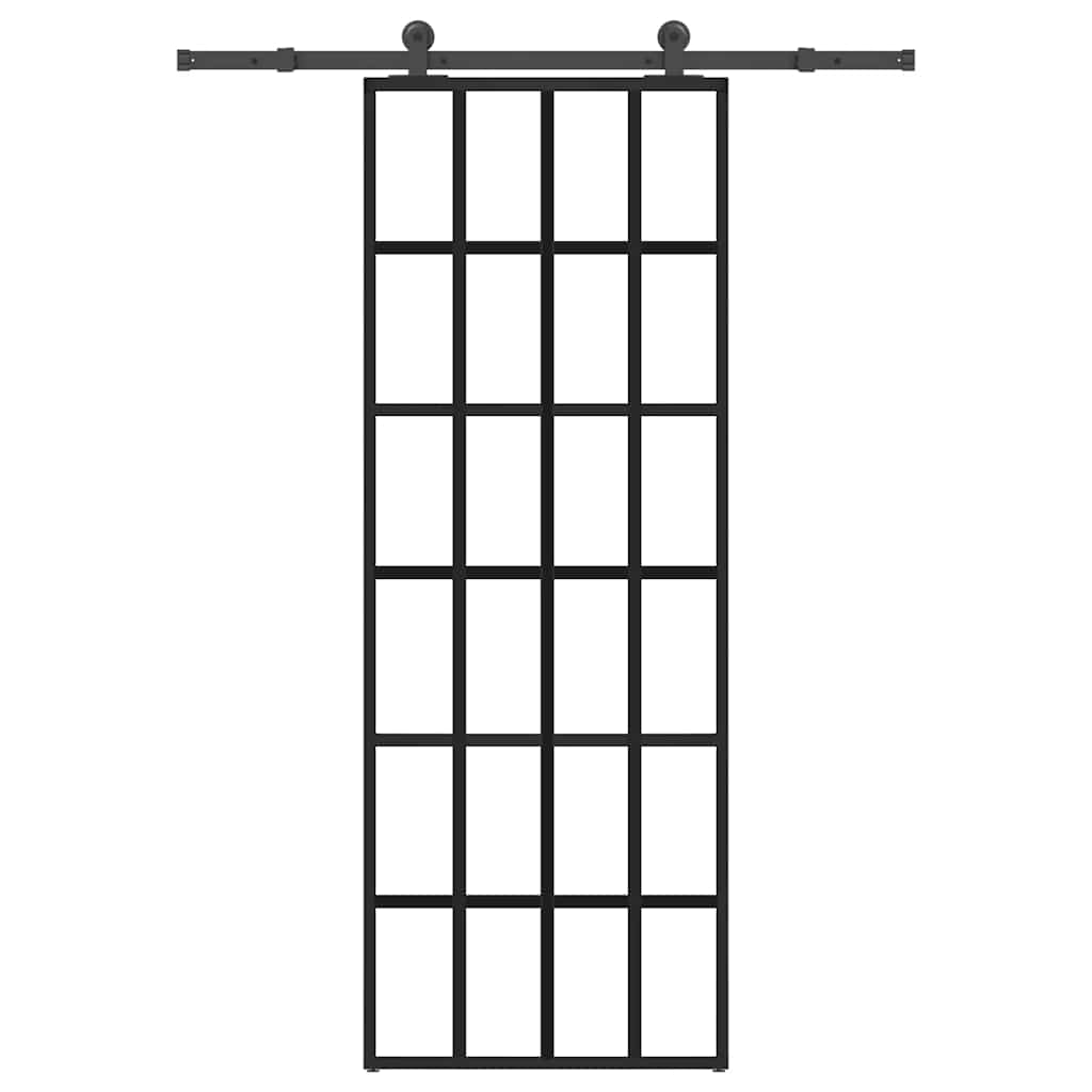 Schiebetür mit Beschlag 76x205 cm ESG-Glas & Aluminium