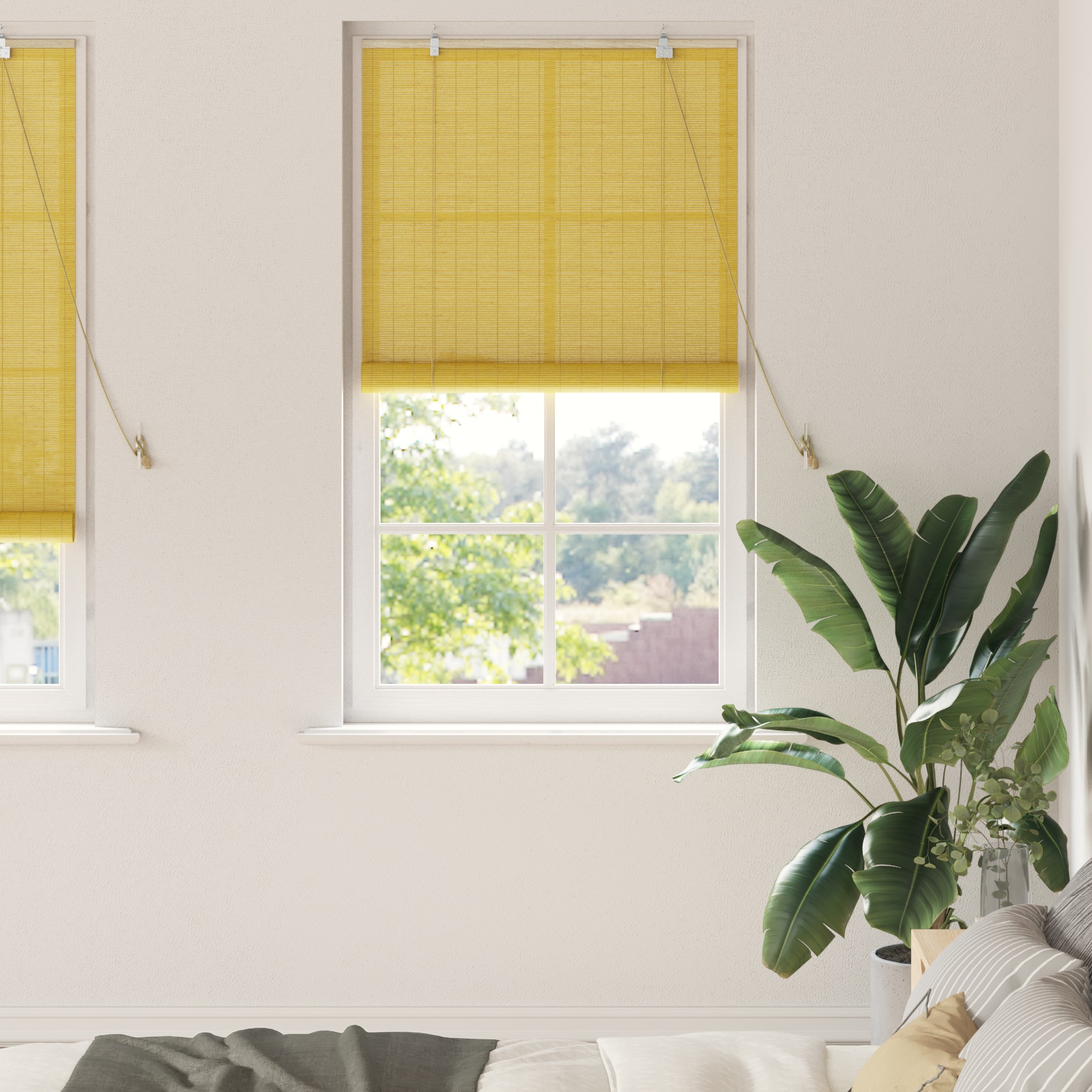 Fensterjalousien und -schattierungen Gelb 80 x 220 cm Bambus